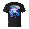 銀河 イルカ 宇宙 地球 海 Tシャツ
