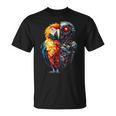 面白いオウムロボット動物愛好家サイボーグオウムロボット Robot Parrot Lover Cyborg Ai Tシャツ