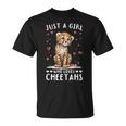 面白いチーターアニマル。チーターが大好きな女の子だけ。 Tシャツ