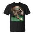 面白い猫 子猫 プールゲーム ビリヤード愛好家 アートデザイン Tシャツ