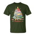 All Booked For Christmas Book Lovers Xmas Tree Lights T-Shirt