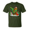 Santa Bigfoot Christmas Tree Xmas Lights Sasquatch Men T-Shirt