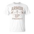 Armor Up Gym Christian Workout Dumbbell Cross Barbell T-Shirt Armor Up Gym Christian Workout Dumbbell Cross Barbell T-Shirt