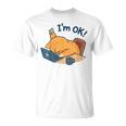 I'm Ok おかしな猫 在宅勤務 コーヒーミーム Tシャツ