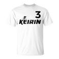 Keirin レッド ナンバー3 レッド ナンバー3 レーシング Tシャツ