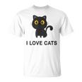 I Love Cats シャツ キュート 黒猫好き キッズ 子猫 Tシャツ