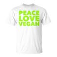 Peace Loveegan クール ベジタリアンとビーガン Tシャツ
