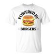 Powered By Burgers ファーストフード愛好家 面白いビーフバーガー Tシャツ