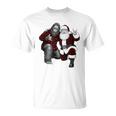 Santa And Bigfoot Rock Christmas Sasquatch Believe T-Shirt