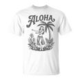 アロハ レトロ ハワイ ヤシの木 ルアウ ダンサー シルエット トロピカル Tシャツ