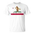 カリフォルニアシャツ、共和国旗カリフォルニアサーフィンベア Tシャツ