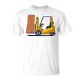 キッズ フォークリフト車両工事現場掘削機建設作業員 男の子 Tシャツ