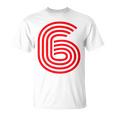 クールなレトロなレタリングジャージ、背番号6 6Eis Tシャツ