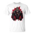 ゴリラ・ボディビル・ワークアウト バックプリント・ジム Tシャツ