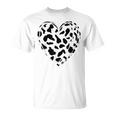 シックなハートプリントの牛柄。 Tシャツ