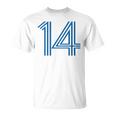 ナンバー14 シャツ レトロユニフォーム ヨーロッパスタイル バックプリントジャージ Tシャツ