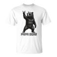 パパベア グリズリーベア ロックジェスチャー クールなパパ グリズリーベア Tシャツ