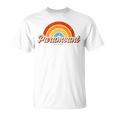 パラマウント カリフォルニア Ca ヴィンテージ レインボー レトロ 70年代 Tシャツ