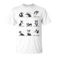 ボストンテリア ヨガ アサナ ポーズ 瞑想 おもしろtシャツ Tシャツ