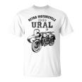 レトロモーターサイクルウラルtシャツ-ヴィンテージサイドカーモーターバイク Tシャツ