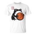 不機嫌そうなカエル 面白い バスケットボール アニメ 日本語 Tシャツ