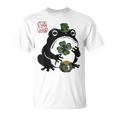 不機嫌そうなカエル 面白い 聖パトリックデー クローバーリーフ アニメ 日本語 Tシャツ