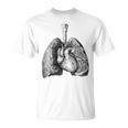人間の心臓の肺 ビンテージ医療解剖学 解剖学的肺 Tシャツ
