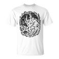 天の陰陽狐 太陽と月 ボーホーウッドランドアート Tシャツ