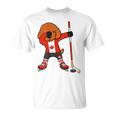 愉快なダビングプードル カナダ アイスホッケーファン ウィンタースポーツ Tシャツ