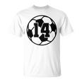数字 14 Fourn サッカーボール Futbol Tシャツ