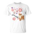 柴犬 梅の花 和柄 かわいいイラスト 犬好き お花見 Tシャツ