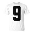 番号9 ナインスポーツジャージ 誕生日年齢 ラッキーナンバーブラック Tシャツ