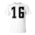 背番号 16 チーム短大スポーツ背番号付きユニフォーム Tシャツ