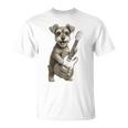 面白いtシャツ シュナウザー 犬 ギター イヌ メンズ 犬好き グッズ かわいい おもしろ 面白い 服 ネタ Tシャツ