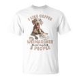 面白いワイマラナー犬私はコーヒーが好き、ワイマラナーと多分。 Tシャツ
