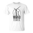 風力発電 風力エネルギー グリーン再生可能タービン 風車 Tシャツ
