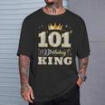 101歳の誕生日王 101歳の誕生日パーティー Tシャツ 彼への贈り物