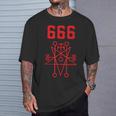 666 悪魔 悪魔のペンタグラム 獣のマーク Tシャツ 彼への贈り物
