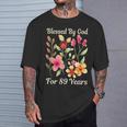 89歳 神様の祝福 可愛い庭の花 89歳の誕生日 Tシャツ 彼への贈り物