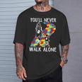 Autism Mom You Will Never Walk-Alone Support Autism Son T-Shirt Gifts for Him