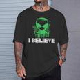 I Believe In Aliens Retro UFO Space Vibes Cosmic Lover T-Shirt Gifts for Him