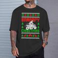 Braaapy Christmas Dirt Bike Ugly Sweater Christmas Motocross T-Shirt Gifts for Him