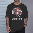 Chippewa ネイティブアメリカン アメリカ国旗 スカルヘッドレス 長袖tシャツ Tシャツ 彼への贈り物