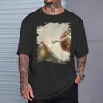 Creation Of Chicken Adam クラシック ミケランジェロ ニワトリ ファニー Tシャツ 彼への贈り物
