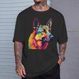 GERMAN SHEPHERD Rainbow Pop Art Retro Paint Splatter Dog Tank Top T-Shirt Gifts for Him
