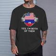 Half American Half Haitian Usa Haiti Flag メンズ レディース Tシャツ 彼への贈り物