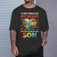 My Heart Has Autism Proud Autism Parent Dad Mom Autism Son T-Shirt Gifts for Him