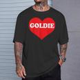 I Heart Goldie I Love Goldie カスタマイズ可 Tシャツ 彼への贈り物