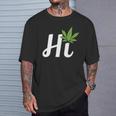 Hi Hello マリファナの葉 ハッピーファニー大麻 ウィード パイナップル Tシャツ 彼への贈り物