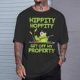 Hippity Hoppity Get Off My Property 面白いカエルミームギフト Tシャツ 彼への贈り物